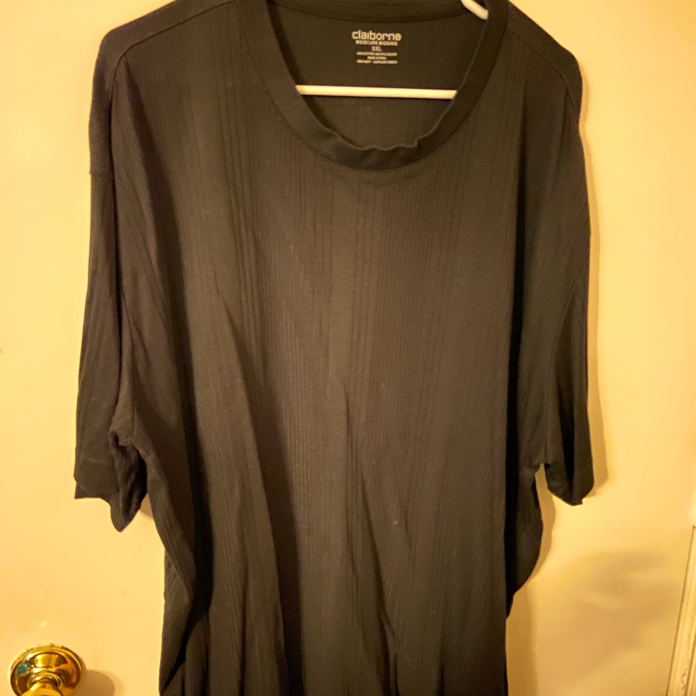 Claiborne men’s black short sleeve ribbed shirt 3X
